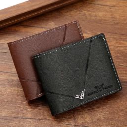 Men's Minimalist Short Synthetic Leather Wallet